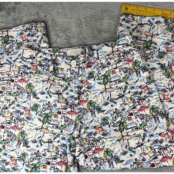 Talbots Petite Ankle Pants Beach Town Print Colorful Cotton Casual Ladies - Picture 3 of 9